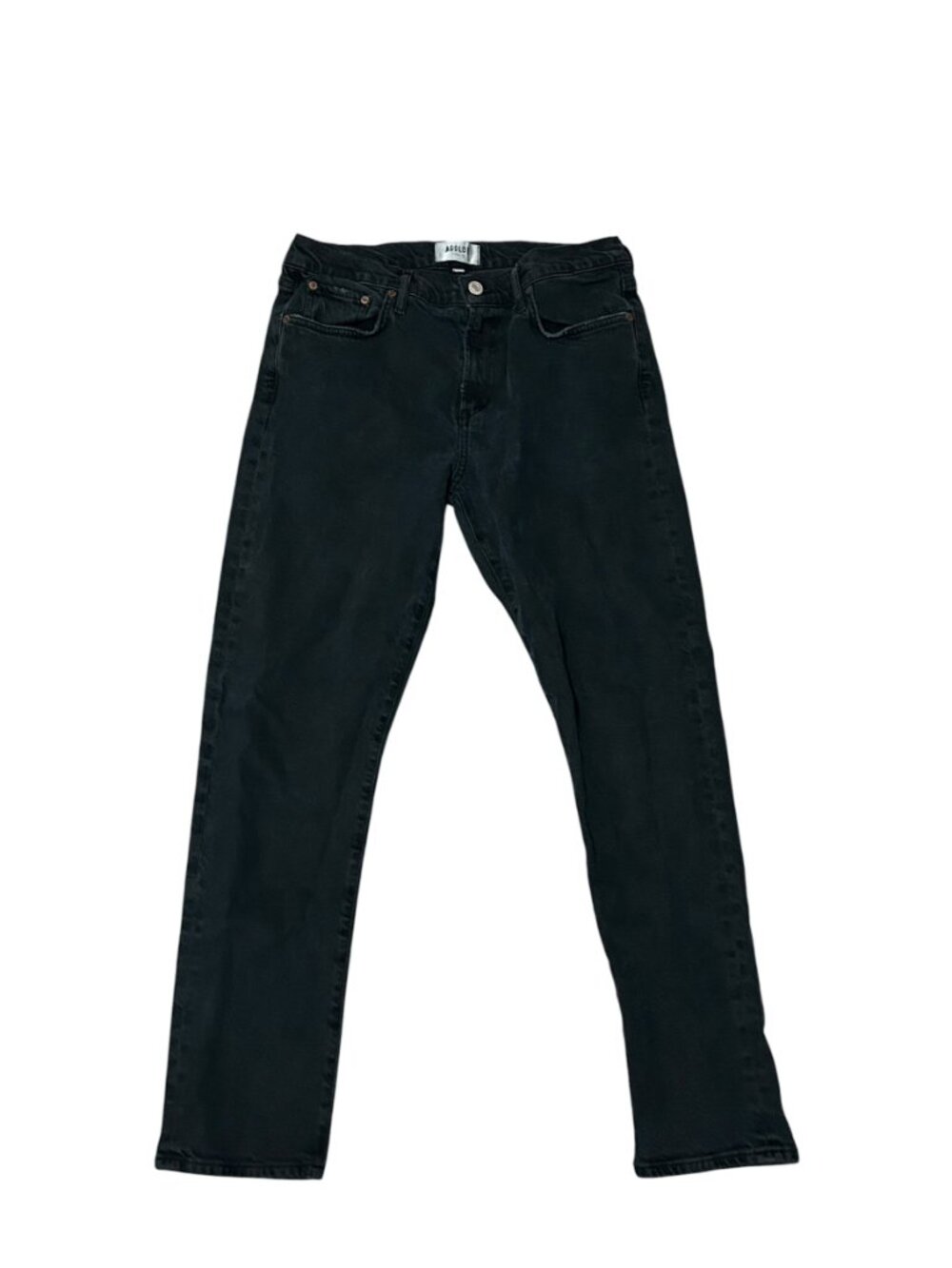 AGOLDE Los Angeles Women’s Black Straight-Leg Denim Jeans - Picture 3 of 5